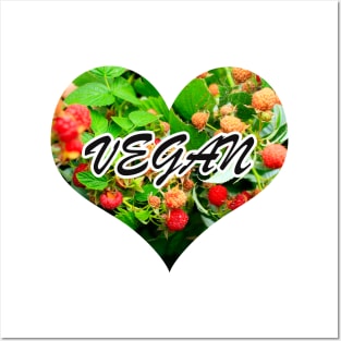 Vegan raspberry heart Posters and Art